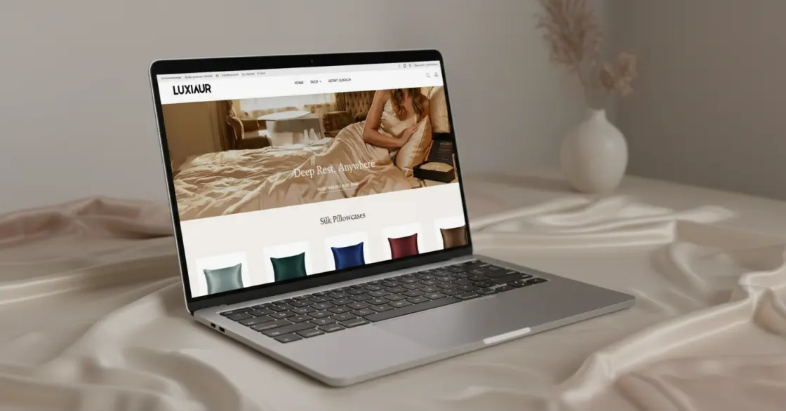 Luxiaur luxury silk brand ecommerce website