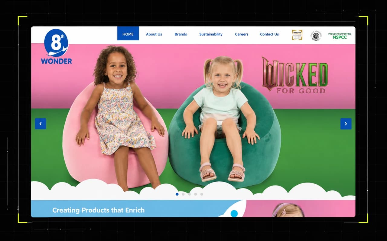 8th Wonder European toy brand website project