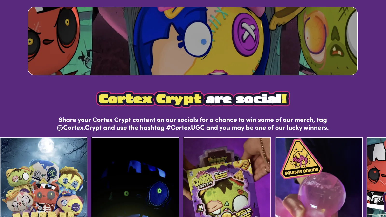 Sito della community del brand di giocattoli Cortex Crypt