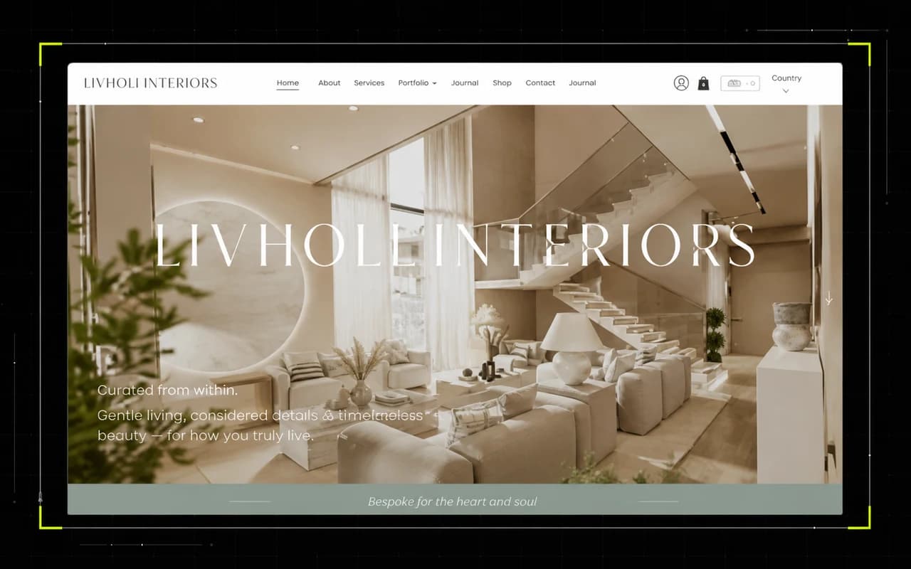Sito web dello studio di interior design Livholi Premium