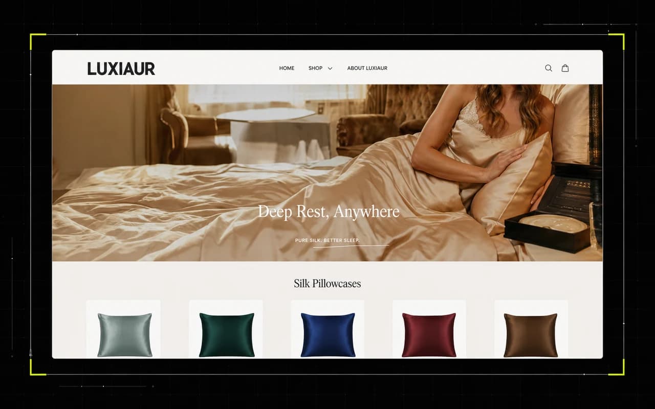 Luxiaur luxury silk brand ecommerce website