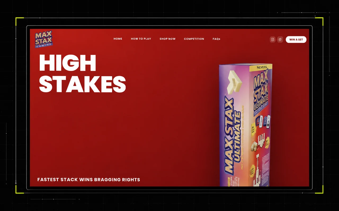 MaxStax Gaming interactive website homepage