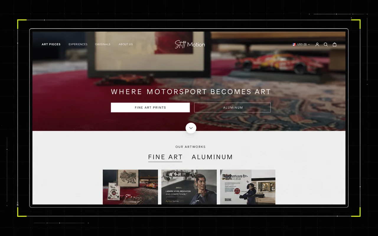 Still Motion automotive fine art ecommerce website