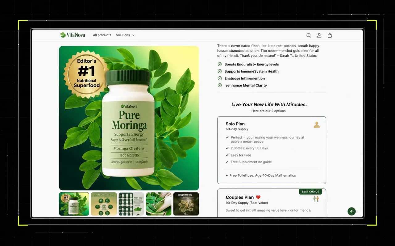 Sito web di abbonamento agli integratori VitaNova Moringa