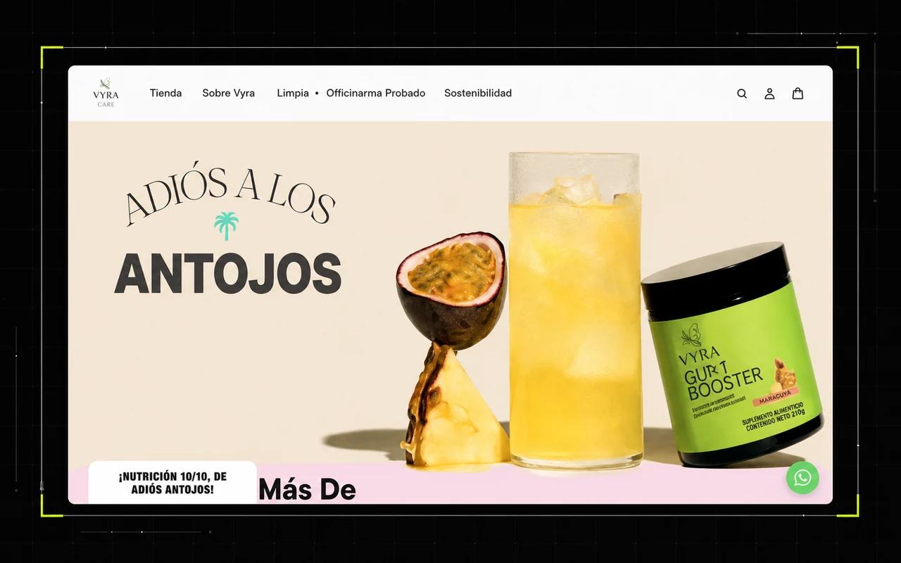 Vyra Care supplement ecommerce website homepage