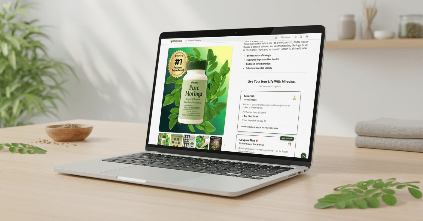 VitaNova Moringa supplement subscription website