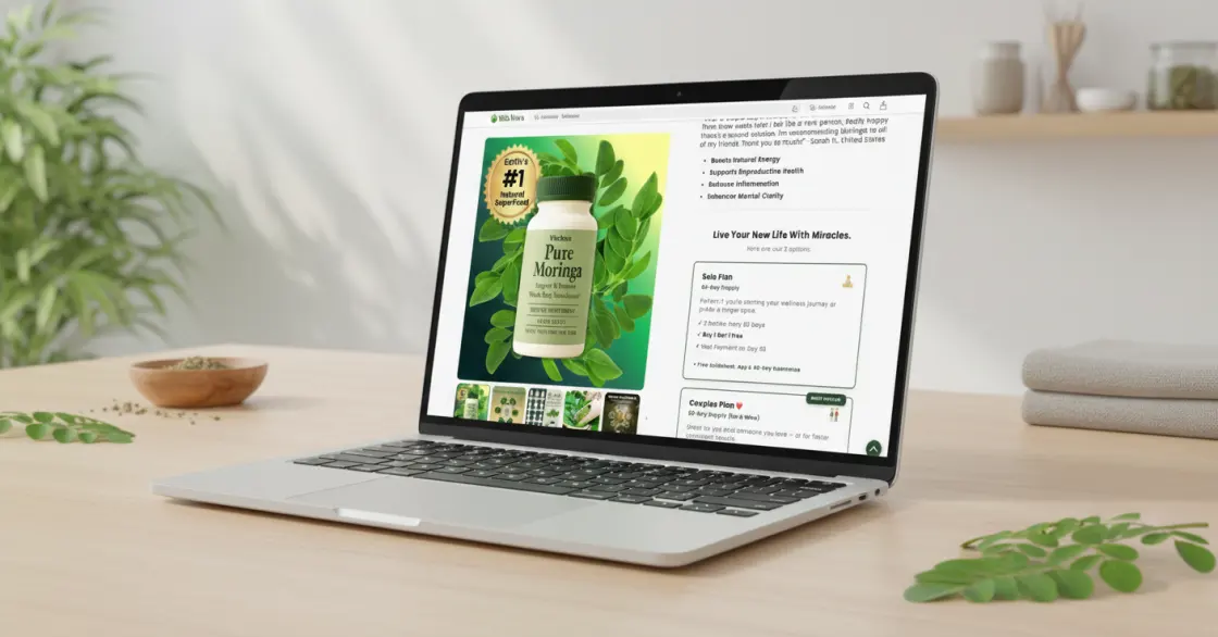 VitaNova Moringa supplement subscription website