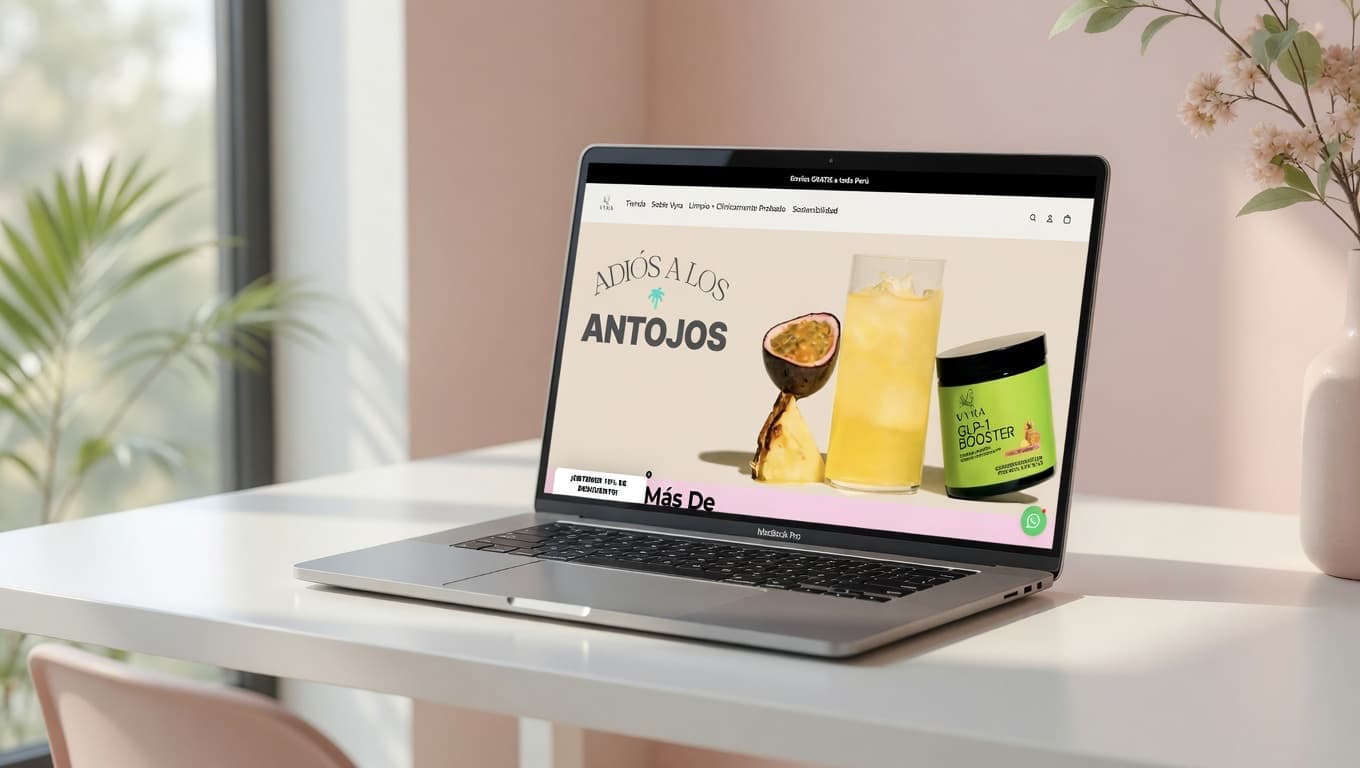 Vyra Care supplement ecommerce website displayed on a laptop