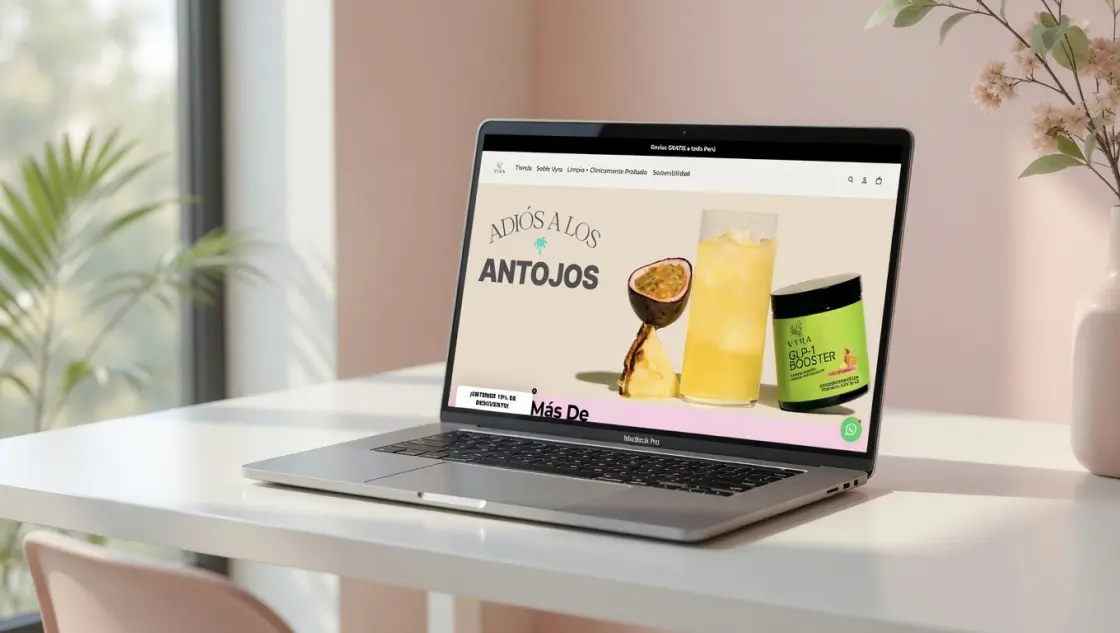 Vyra Care supplement ecommerce website displayed on a laptop